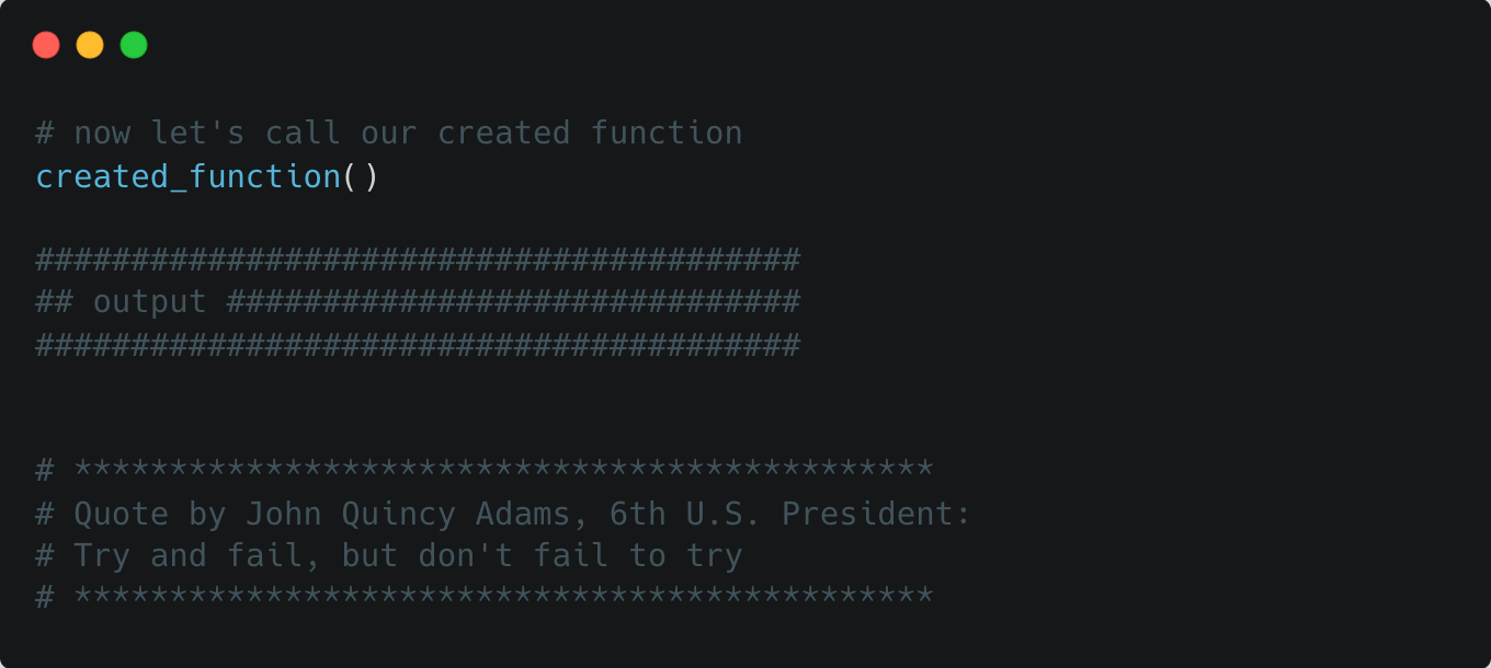 Calling create_function that has been returned from create_quote function